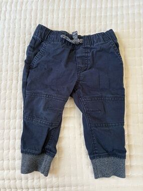 Cat & Jack Navy Blue Jogger Sweatpants with Gray Cuffs